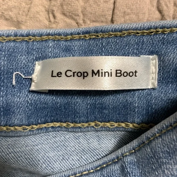 FRAME Women’s Le Crop Mini Boot Classic Blue Denim Jeans Western Boho Festival - Picture 7 of 11